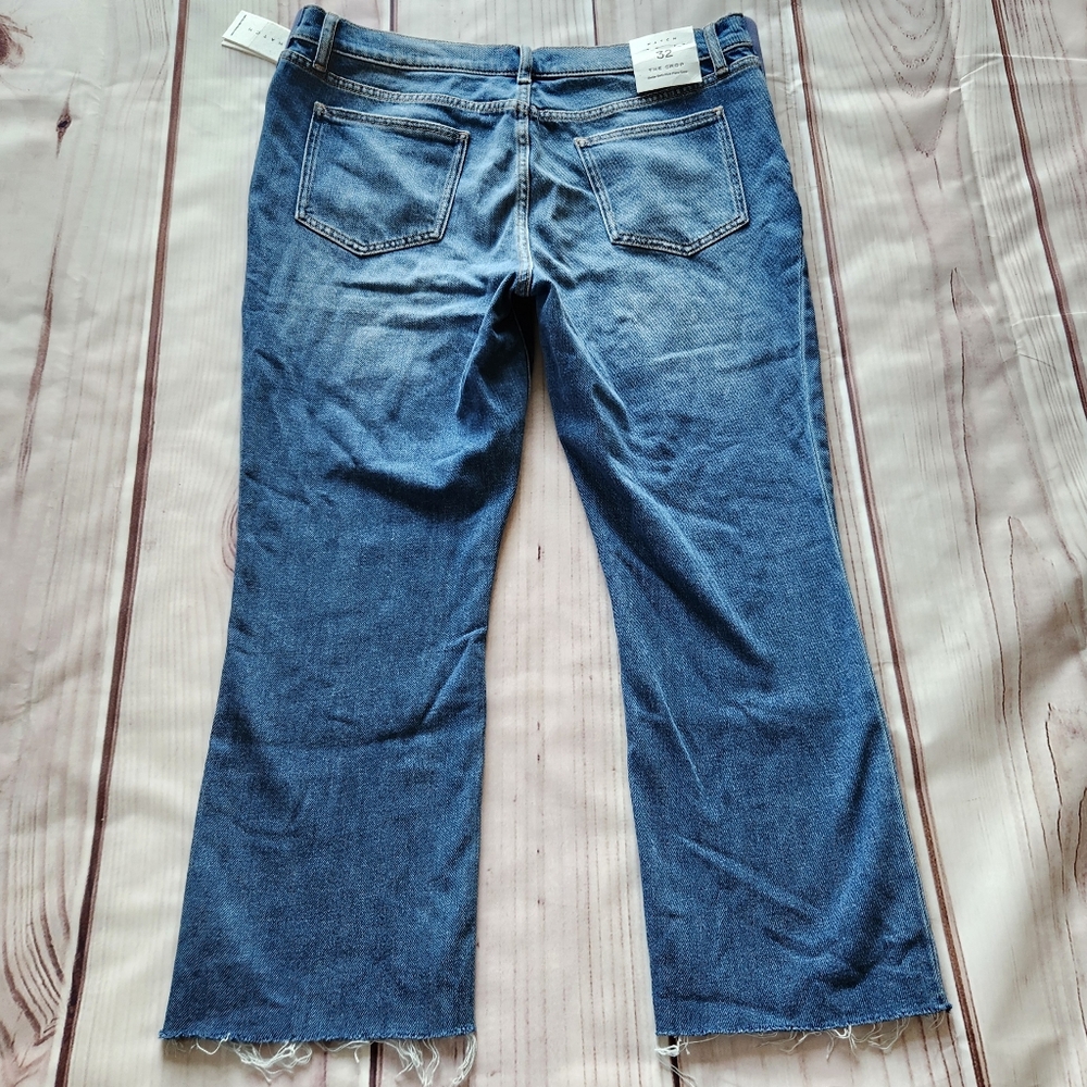 NWT Hatch "The Crop Under Belly Kick Flare" Cropped Jeans Blue Maternity Size 32 - Picture 5 of 14